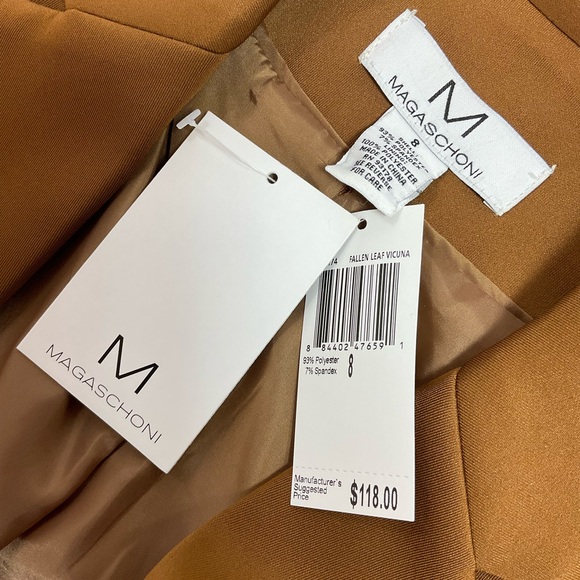 NWT Magaschoni Open Front Brown Blazer - Picture 6 of 7